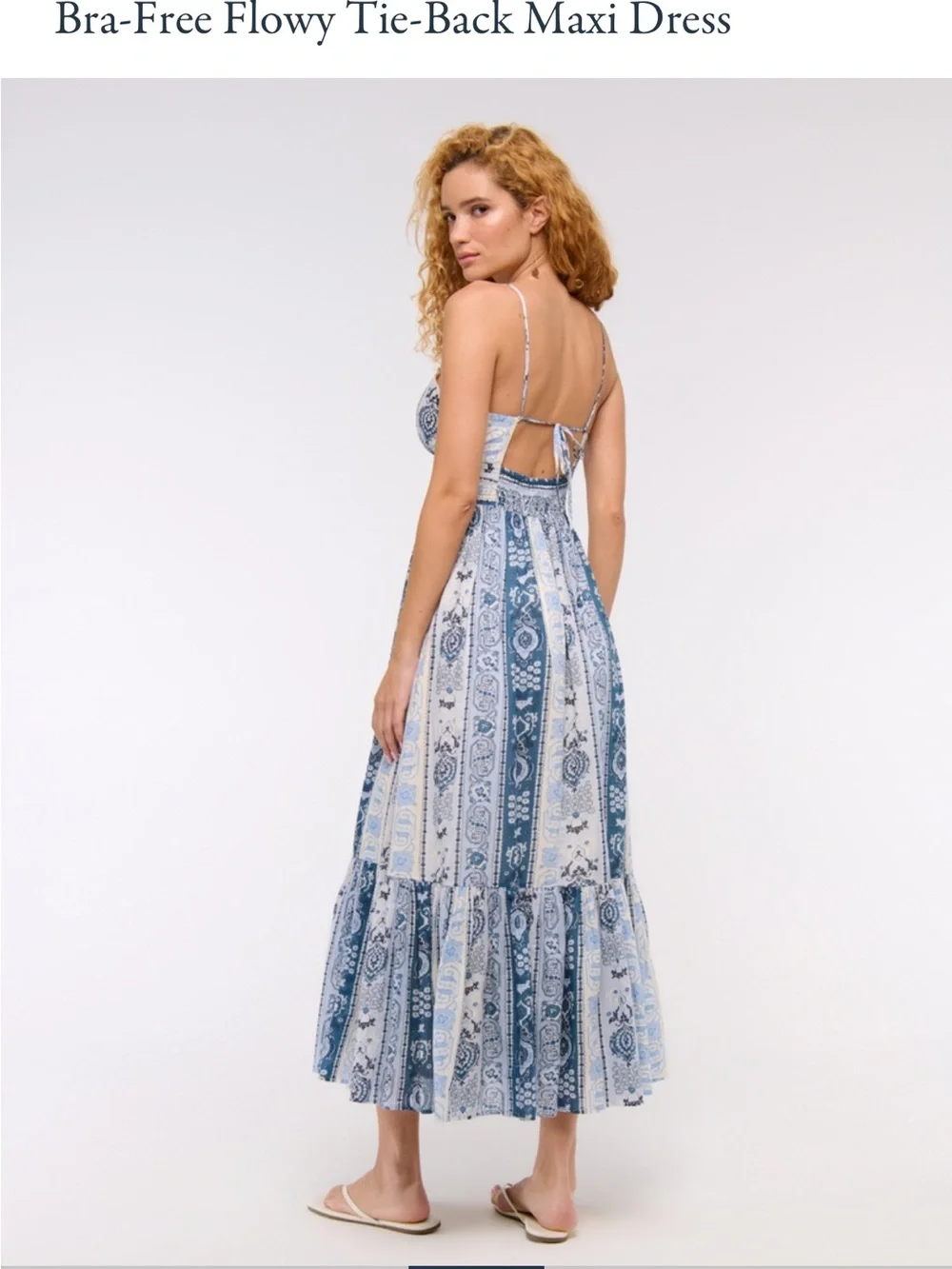 Abercrombie & Fitch Blue Paisley V-Neck Maxi Dress